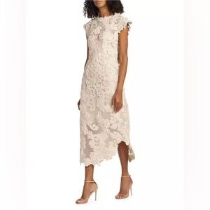 Zimmermann Sensory Motif Embroidered Velvet-Appliquéd Midi-Dress Size 3 (M/L)
